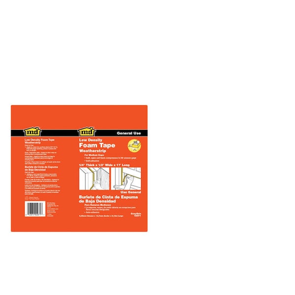 M-D Building Products M-D Building Products Gray Foam Weather Stripping Tape For Doors and Windows 204 in. L X 0.25 in. 02071 - main